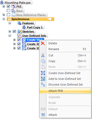 Solid Edge ST3 Attach PMI Command